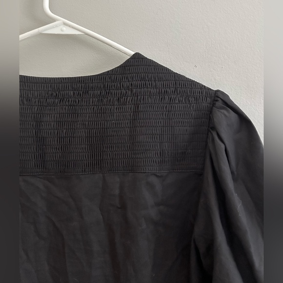 Harshman Los Angeles Dore Black V Neck Puff Sleeve Dress | Size Small - Picture 6 of 10